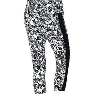 Nike Legendary Jewels Running Capris B&W Geometric Print
